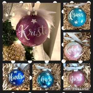 Custom Christmas Ornaments with Names (no wings)